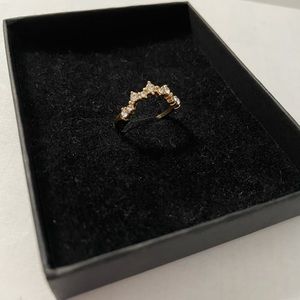 Gold faux diamonds ring size six